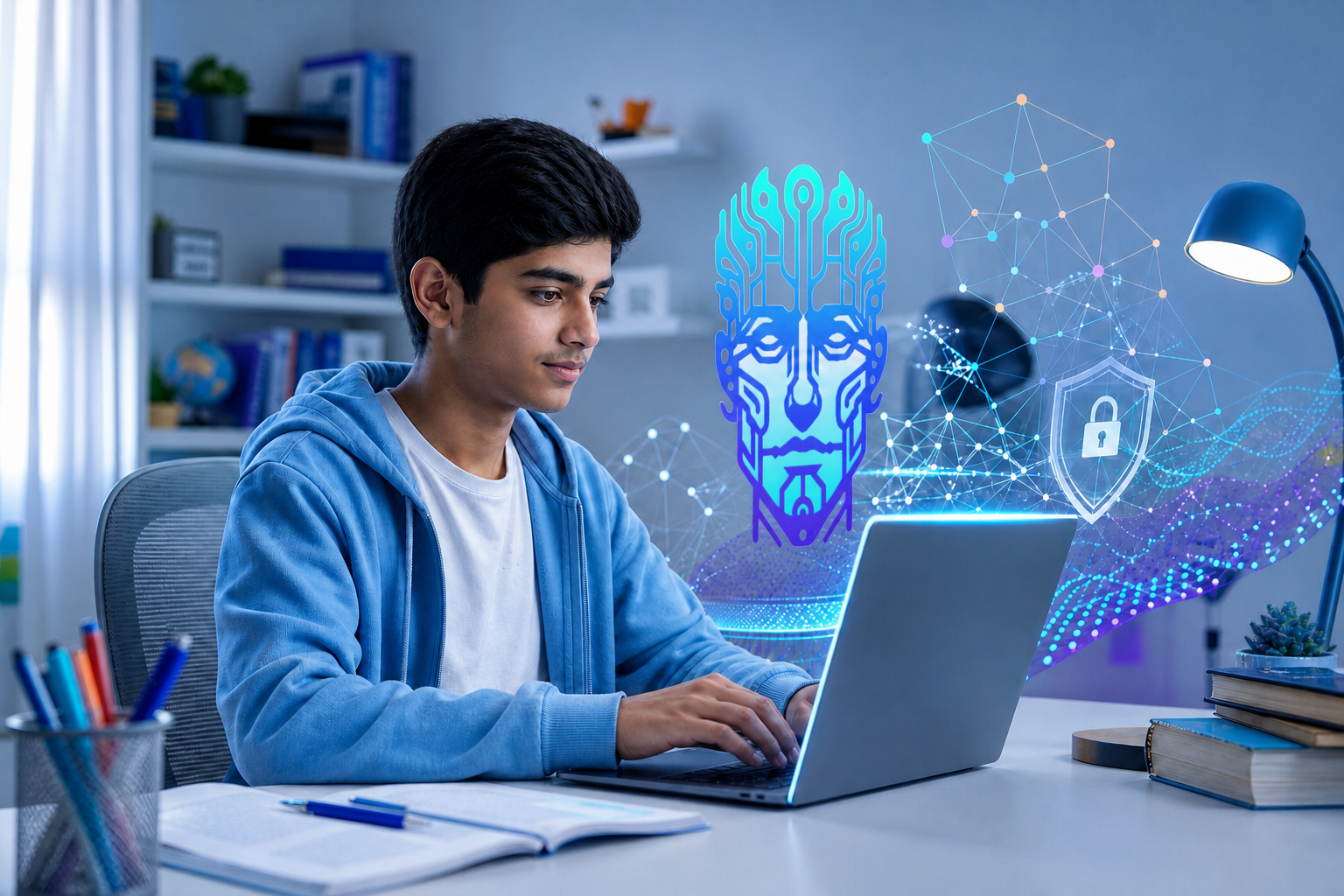 Student practising computer science with personalized AI feedback