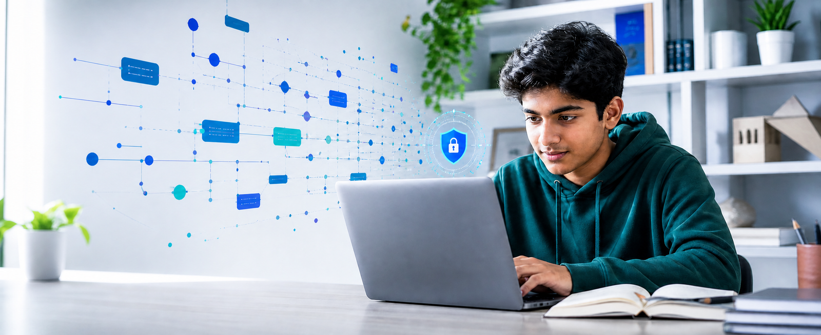 Student exploring computer science through interactive visual learning